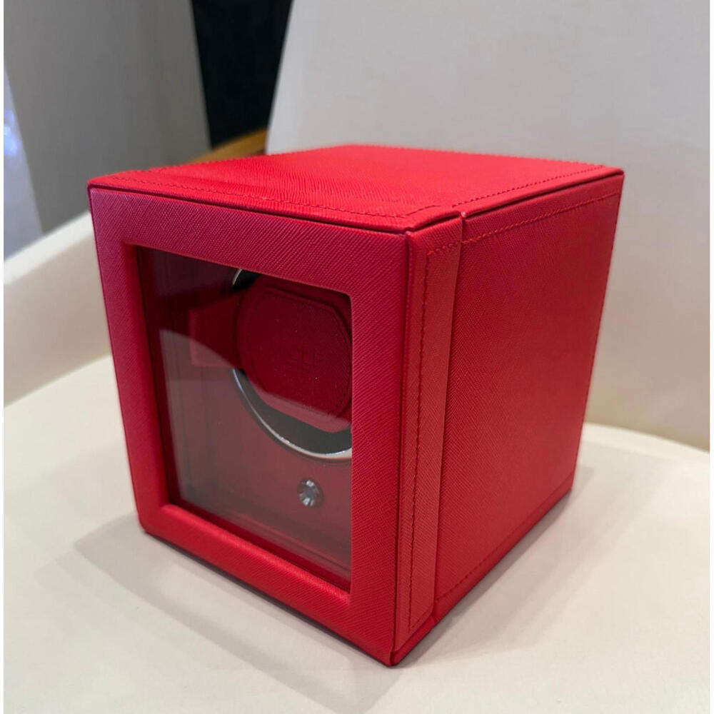 WOLF Cub Single Watch Winder with Cover in Tutti Frutti Red Color, 461172
